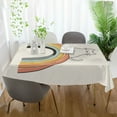 thumbnail image 3 of Yayeee Tablecloths 54" x 54" Rectangle Wrinkle Resistant Party Table Cover, White Cat Rainbow, 3 of 8