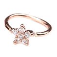 thumbnail image 2 of Anvazise 1Pc Women Cubic Zirconia Inlaid Flower Nose Ring Piercing Hoop Helix Earring Rose Gold Flower, 2 of 13