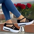 thumbnail image 1 of Sandalias con hebilla de plataforma de cuña para mujer Sandalias con punta redonda de color sólido con punta cerrada Wmkox8yii  nm3289, 1 of 4