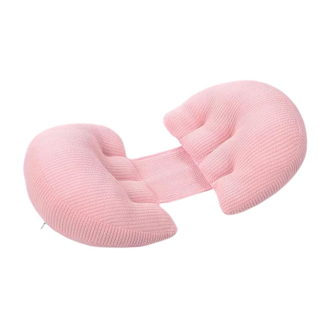 Almohada de embarazo ligera y suave para mujer, portátil, de cuerpo completo Rosa