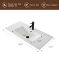 thumbnail image 5 of Dodrehome 36" Bathroom Vanity with Sink Combo, Freestanding Bathroom Storage Cabinet with Ceramic Sink, 2 Soft Closing Doors and 3 Drawers, White, 5 of 8