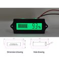 thumbnail image 3 of Eigraketly Indicador de nivel de carga de de coche, medidor de voltímetro LCD de y ácido de litio de 12V-48V, analizador indicador de Type7 NO7 Eigraketly GJ3514-03B, 3 of 6