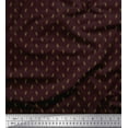 thumbnail image 1 of Soimoi Brown polyester Crepe Fabric Flower Bud & Leaves Decor Fabric Printed Yard 52 Inch Wide, 1 of 3
