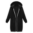 thumbnail image 4 of KAUOD Youth Boys Girls Long Hoodi𝐞s Jackets Zip up Cotton Coats Teen Kids Plain Oversized Sweatshirts Clothes with Pockets, 4 of 7