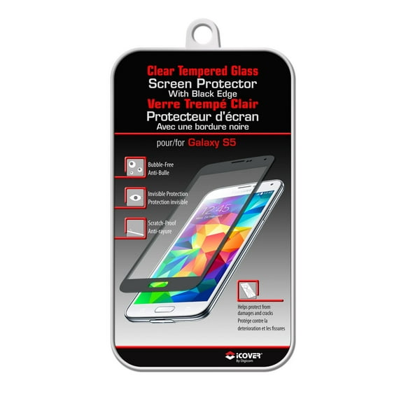 Black Edge Tempered Glass Screen Protector - Samsung S5