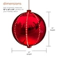 thumbnail image 4 of Alpine Corporation 13" Light-Up Hanging Ball Holiday Ornament, Red, 4 of 6