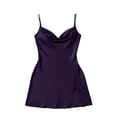 thumbnail image 5 of Fengactive Womens Satin Slip Dress Cowl Neck Spaghetti Strap Mini Lounge Sleepwear, 5 of 5
