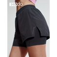 thumbnail image 4 of Pantalones cortos deportivos 2 en 1 de gran elasticidad con aberturas para mujer, perfectos para tenis, correr y yoga, 4 of 4