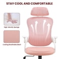 thumbnail image 4 of MCQ Office Chair, Ergonomic Home Mesh Office Desk Chairs, with Adjustable Armrests, Wheels and Mid-Back Task Chair with Lumbar Support,  Pink, 4 of 7