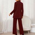 thumbnail image 5 of biudgviw Business Casual Outfits for Women Formal Long Sleeve Buttons down Blazer Elegant Wide Leg Work Pants Suit Sets, 5 of 7