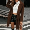 thumbnail image 6 of Women's Woolen Jacket Casual Lapel Coat with Belt Autumn Winter Solid Color Coat with Large Pockets for Date Work Streetwear, 6 of 8