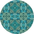 thumbnail image 1 of Ahgly Company Machine Washable Indoor Round Transitional Turquoise Green Area Rugs, 7' Round, 1 of 7