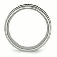 thumbnail image 2 of Stainless Steel Polished 1/2ct tw. Diamond Ridged-Edge 10mm Band Ring 11 Size, 2 of 7