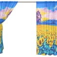 thumbnail image 4 of Coolnut Original Oil Painting of Sunflower Sheer Gauze Door Curtain Window Curtain Drapes for Living Room Kids Bedroom Window Treatment W55 x L78 In 2 Panels, 4 of 4