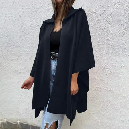 BSDJILFG Long Sleeve Fleece Jackets for Women Fall Cardigan Open Front Lightweight Babydoll Collar Loose Fit Outerwear Jackets Clearance S-5XL