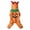 A, variant on Halloween Pumpkin Jumpsuit, Hooded Pet Outfit with Sculpted Horn Hood, Warm Four Leg Cover for Porch Parties and Photos