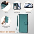 thumbnail image 3 of ELEHOLD For Google Pixel 9A Flip PU Leather Wallet Case with Credit Card Slot RFID Blocking Kickstand Shock-Absorbent TPU Magnetic Protective Cover With Lanyard ,Darkgreen, 3 of 12