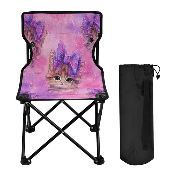 Folding Chair Camping Chair For Camping Picnicking Outdoor Beach and Travel Adorable Orange Cat Pattern