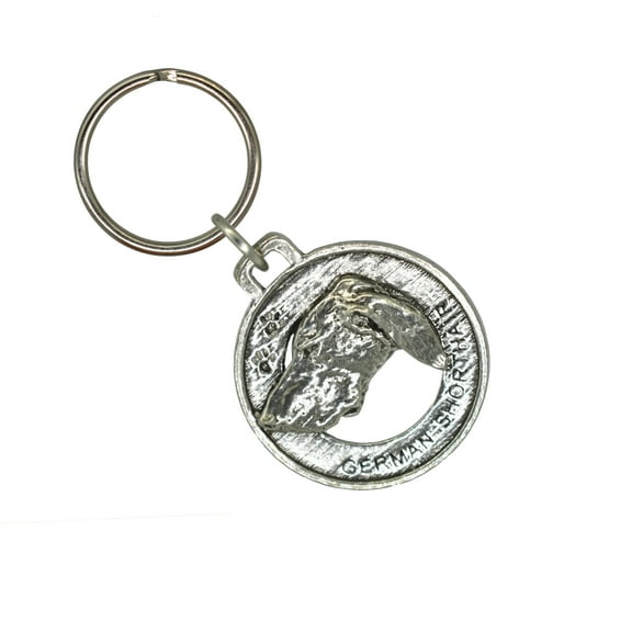 German Shorthair Keychain, D086KC, 1 1/2 Inch, Dog, Pointer, Metal, Pet, Gift, Handmade in the USA, Variety of Dog Breed Designs Available, 100% American Made