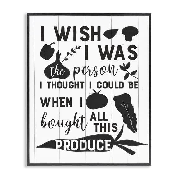 Stupell Industries Eclectic Funny Cooking Produce Black Framed Giclee Art, 11 x 14, by Anna Quach