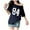 a-Blue, variant on Fshinging Women Summer Tops T Shirts Number Graphic Shirts Off The Shoulder Short Sleeve Y2k Trendy Loose Fit Blouse