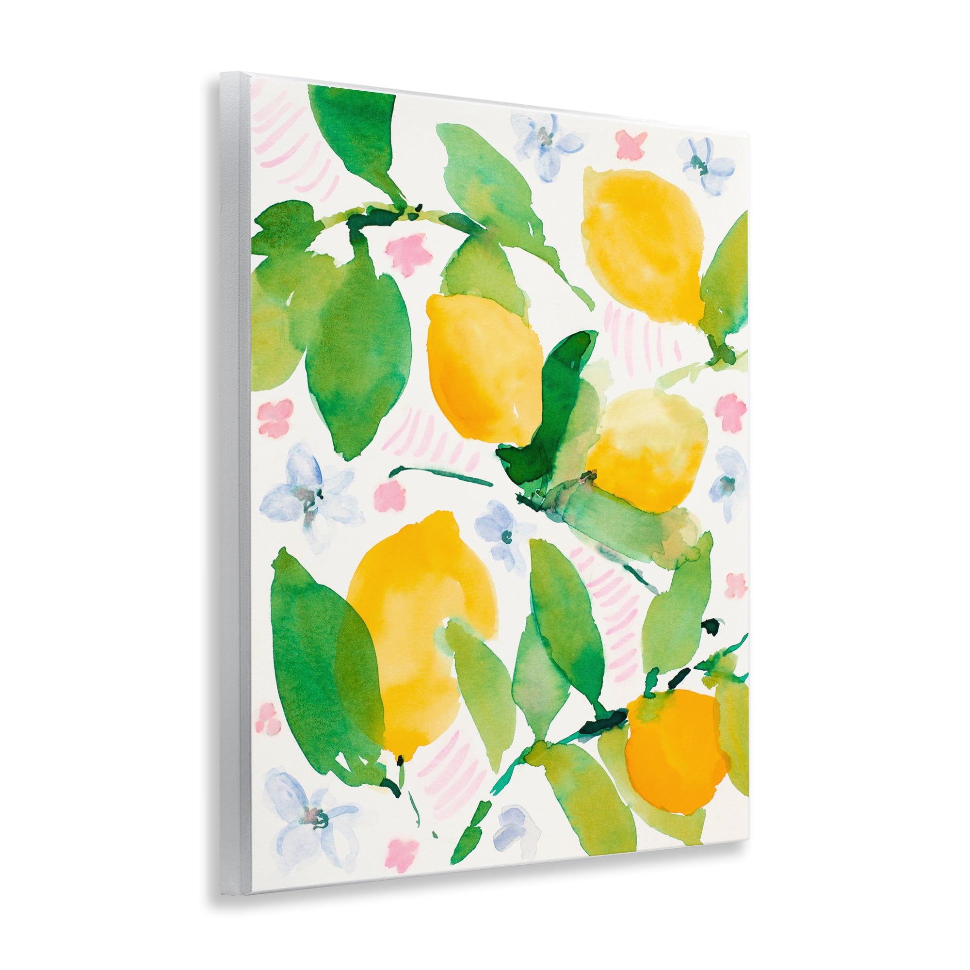Stupell Industries Garden Lemons with Pastel Florals Wall Plaque Art, design by Lanie Loreth