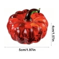 thumbnail image 3 of Glass Pumpkin Ornament Crystal Figurine – Colorful Pressed Glass Decorative Pumpkin for Home Office Décor, Halloween Thanksgiving Centerpiece, Holiday Gift, 3 of 6
