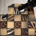 thumbnail image 4 of Ambesonne Savannah Grommet Curtain, Earthy Wildlife Patchwork, 50" x 63", Black and Brown, 4 of 6