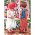 thumbnail image 2 of Cuadros Decorativos Kits de pintura de diamantes 5D DIY, flor, niño, niña, taladro redondo completo, decoración de pared, arte Tmvgtek embutido en tela, 2 of 9
