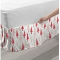thumbnail image 2 of Christmas Bed Skirt, Ornamental Trees with Snowflakes and Stars, Elastic Bedskirt Dust Ruffle Wrap Around for Bedding Decor, 4 Sizes, Pink Blush, by Ambesonne, 2 of 2