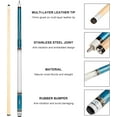thumbnail image 2 of Pool Cues 58 inch Pool Cue Stick with 13mm Fiber Leather tip 20oz 4-Colors for Beginner, Commercial and Home, 2 of 8