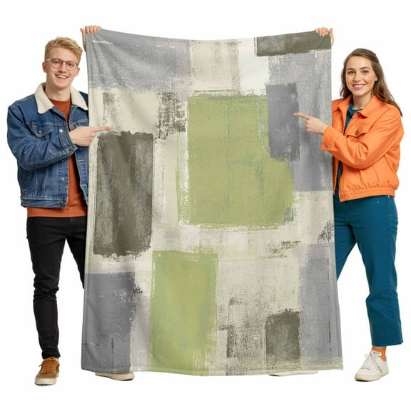 Sage Green Paint Flannel Blanket for Bed,Travel and Camping, Abstract Mottled Super Soft Cozy Blanket for All Seasons 30"x40"