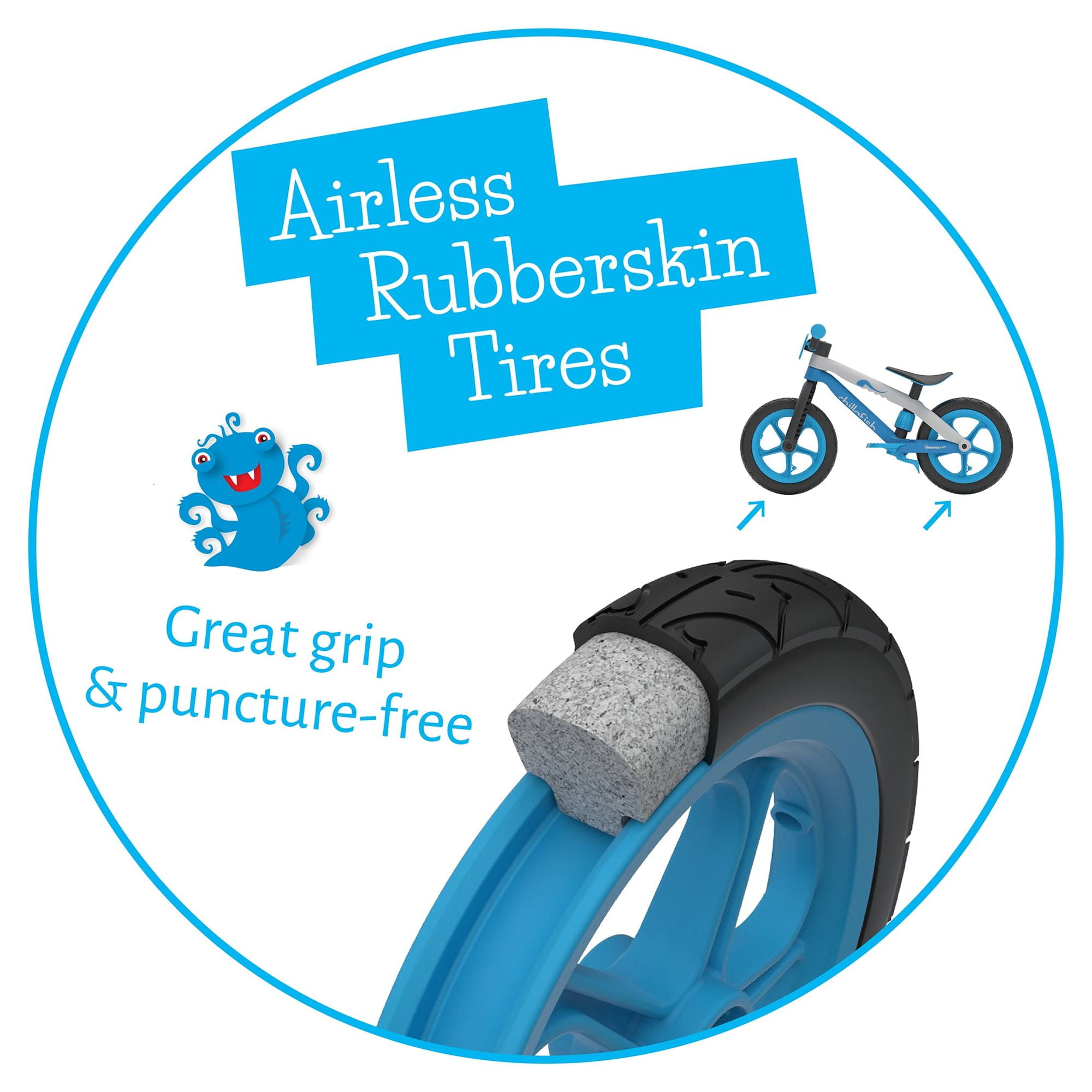 Chillafish BMXie 2 Lightweight Balance Bike with Integrated Footrest and Footbrake, Kids 2 to 5 Years, 12 Inch Airless Tires, Adjustable Seat, Blue