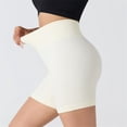 thumbnail image 2 of Women's High Waisted Ribbed Seamless Biker Shorts Tummy Control Stretch Workout Shorts, 2 of 4