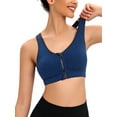 thumbnail image 3 of FUTATA Women's Wireless Post-Op Bra Front Zipper Sports Bra, Push Up Sports Bra Tube Top, Yoga Fitness Workout Running Yoga Bra With Removable Pads, 6 Colors Available, 3 of 7