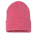 thumbnail image 4 of Rugby Solid Plain Long Beanie & Scarf Knit Sports Winter Set for Men & Women - Stay Warm & Stylish (Heather Red), 4 of 8