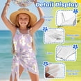 thumbnail image 5 of SEANATIVE Girls Bathing Suit with Mesh Sheer Swimsuit Coverup Back Cutout Summer Beachwear One Piece Swimsuits for Teen Girls, Size 11-12 Years, Cartoon Rabbit Easter Egg Violet, 5 of 7
