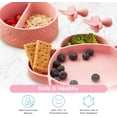 thumbnail image 6 of Grabease Baby Essentials Must-Haves - Complete Feeding Set for Baby-Led Weaning and Portion Control - Suction Bottoms 4 Piece Set, BPA and Phthalates-Free, Blush, 6 of 10