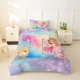 thumbnail image 2 of jejeloiu Multicolor Monogram T Twin Bedding For Girls,Rainbow Stars Kawaii Princess Duvet Cover Set,Pink Reversible,2pcs(No Comforter), 2 of 6