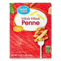 Great Value Whole Wheat Penne, 16 oz Shelf Stable