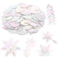 thumbnail image 2 of Mogoko Iridescent Glass Mosaic Tiles for Crafts, 100 Pieces 2 Sizes Mixed Stained Glass Sheets, Mosaic Kits for Kids Adults (Iridescent White), 2 of 5
