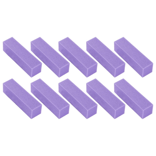 Unique Bargains 10 Pcs Comfortable Rectangle Nail Buffers for DIY Purple
