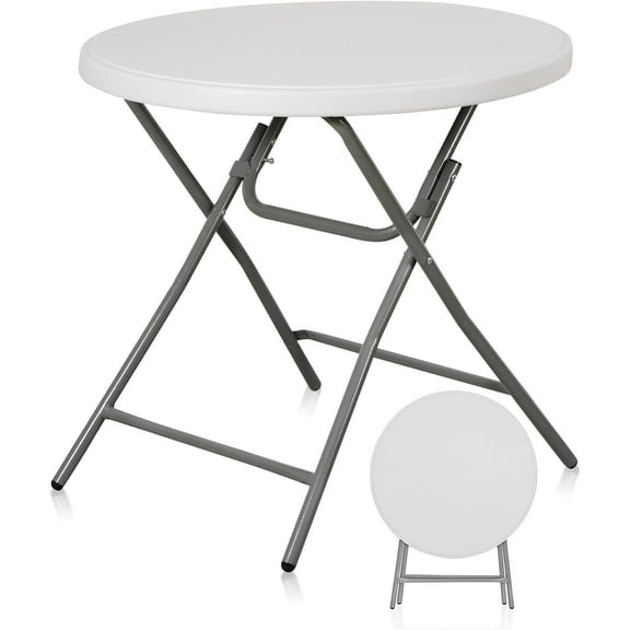 3 Foot Square Folding Card Table, Indoor Outdoor Portable Plastic Kitchen or Camping Picnic Party Wedding Event Table, White