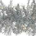 thumbnail image 5 of Northlight Pre-lit Metallic Artificial Christmas Tinsel Garland - 9' x 12" - Silver - Clear Lights, 5 of 9
