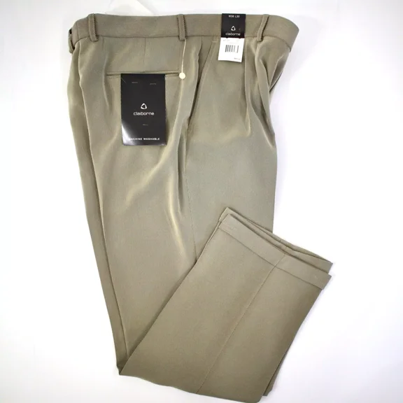 Claiborne Pleated Cuffed Dress Pants Mens Size 31R Beige