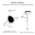 thumbnail image 6 of Rosec Jewels Black Onyx Teardrop Engagement Ring with Halo - Black Onyx Diamond Ring (6X8 mm Pear Onyx, AAA Quality Certified), 18K White Gold, US 3.00, 6 of 7