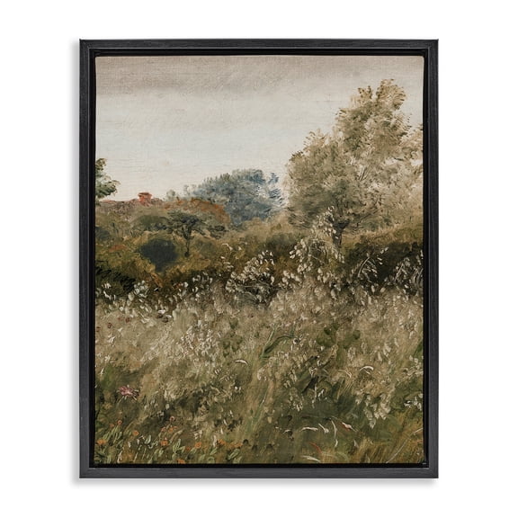 Thicket in Countryside Black Framed Floater Canvas Wall Art, design by Lettered and Lined