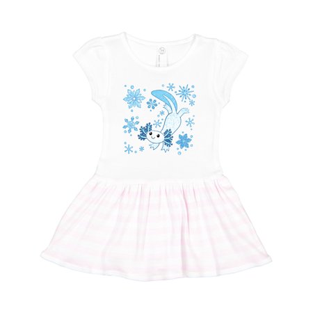

Inktastic Ax-snow-lotl- Cute Winter Axolotl Gift Toddler Girl Dress