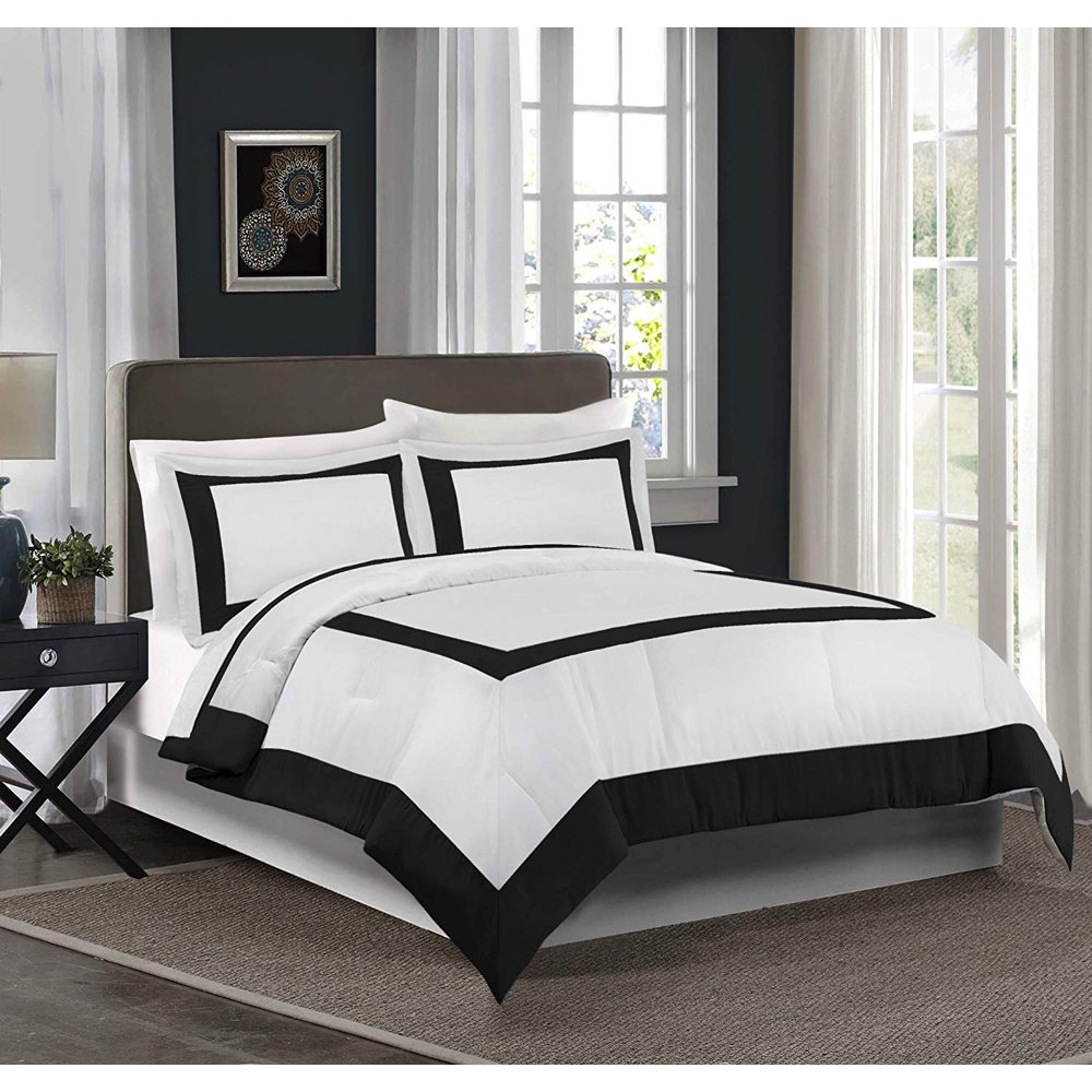 Chezmoi Collection Carlton 3Piece Hotel Style Square Framed Bedding