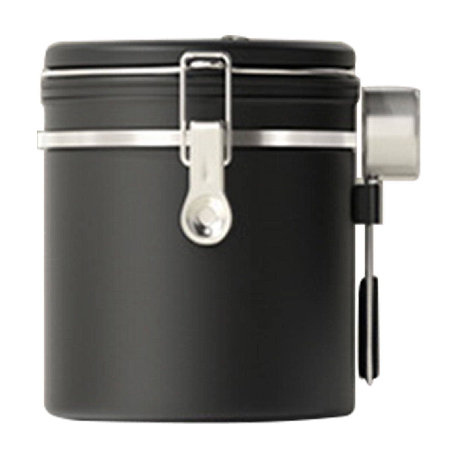 Hwuxmo Coffee Canister, Airtight Stainless Steel Kitchen Food Storage Container With Date And Scoop For Grounds Coffee,Beans, Tea, Flour, Cereal, Sugar(1.5L) Black